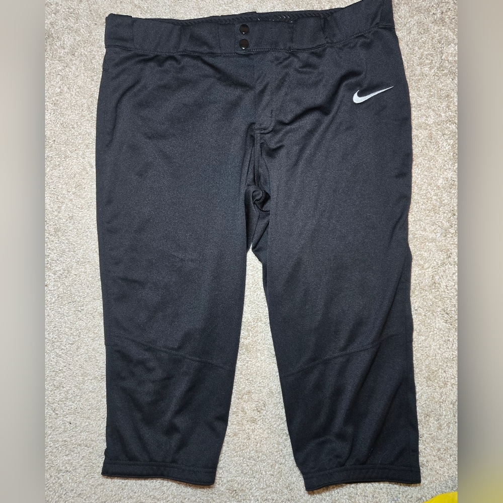 Womens XL Nike Team Engineered Black Crop Softball Pants